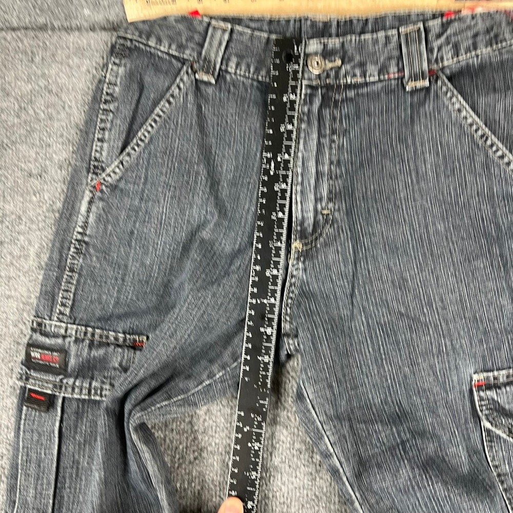 Wrangler Cargo Jeans Boys Size 12 Husky Dark Wash Denim Relaxed Fit Utility - Picture 4 of 9